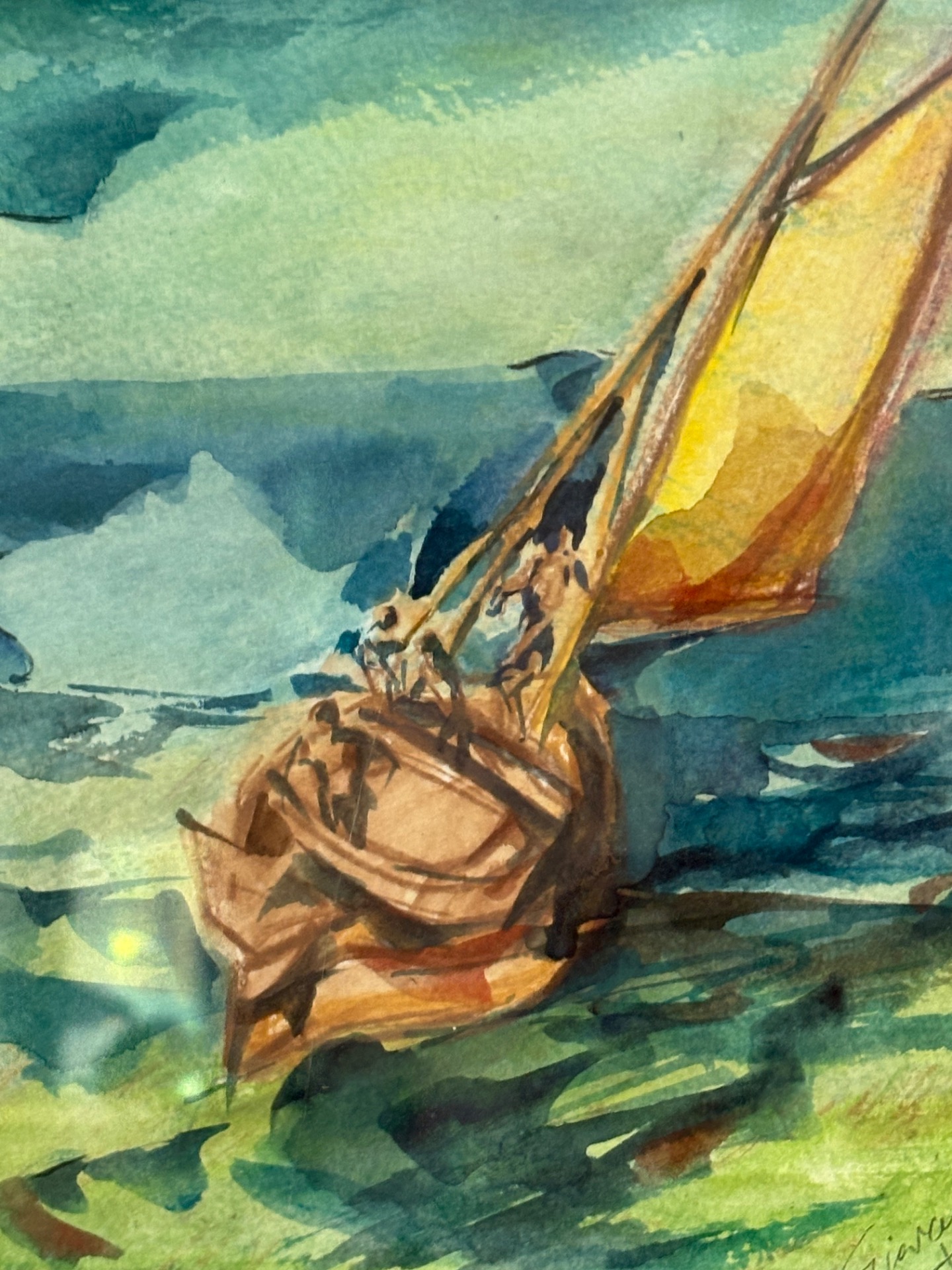  sailing water color